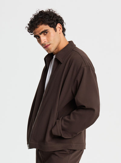 Giubbino con zip e colletto a camicia