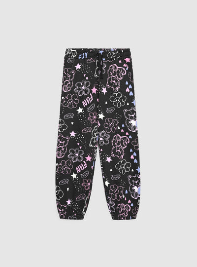 Pantaloni tuta lunghi con stampa graffiti