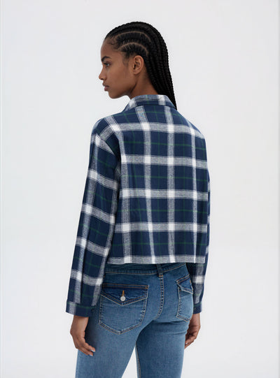 Camicia crop a quadri