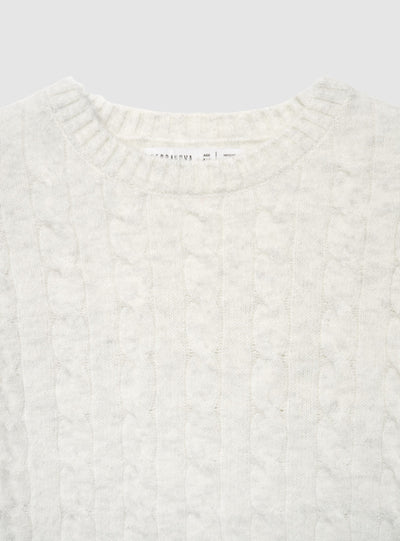 Maglia a trecce tinta unita