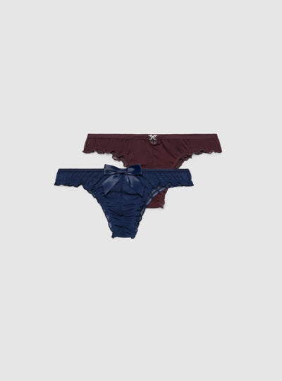 Pack 2 slip brasiliana con fiocco