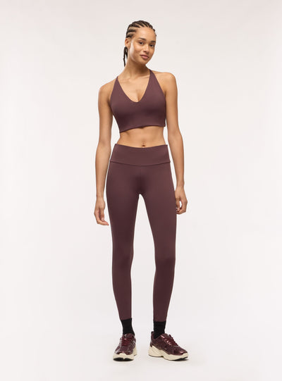 Bra top sportivo tinta unita con scollo a V