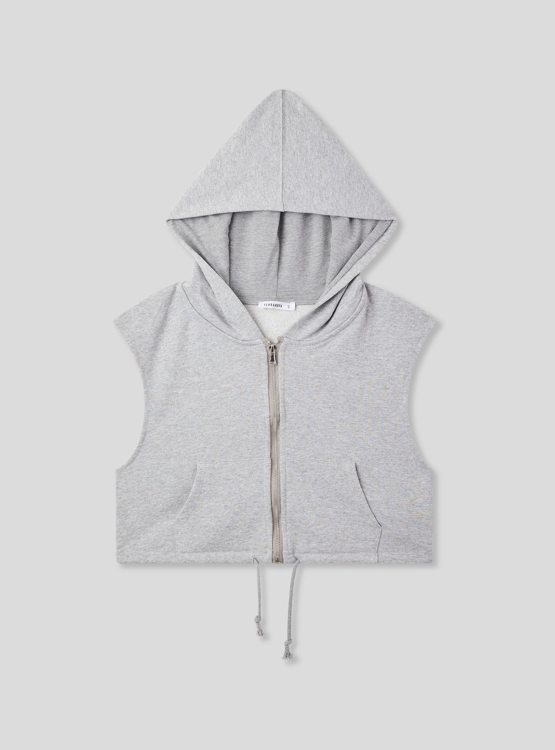 Sleeveless hoodie with zip - Terranova