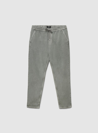 Pantaloni jogger in drill con coulisse