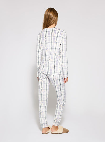 Pyjama-Set mit Bärenprint und Tartanmuster