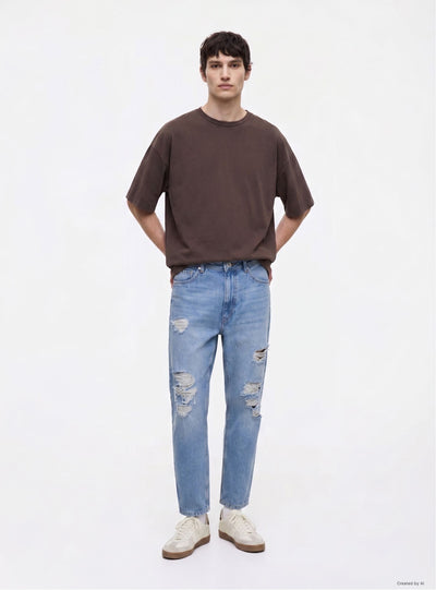 Jeans relaxed con strappi