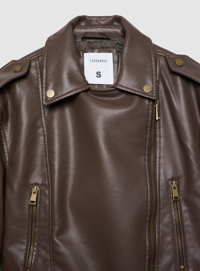 Giubbotto biker con cintura