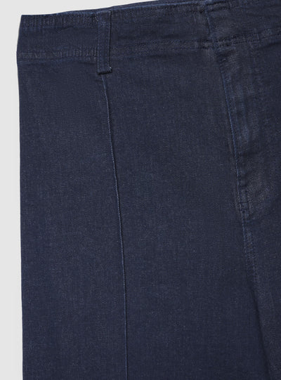 Solid colour wide-leg jeans