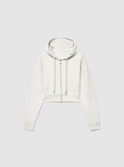 Felpa crop con cappuccio e zip