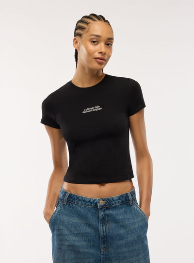 T-shirt slim con scritta