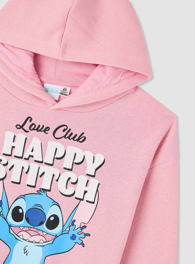 Felpa con cappuccio e stampa Stitch®