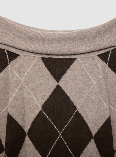 Maglia spalle scoperte a rombi
