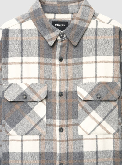 Camicia overshirt a quadri con tasche