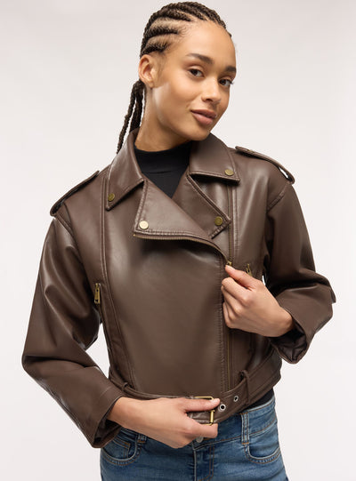 Giubbotto biker con cintura