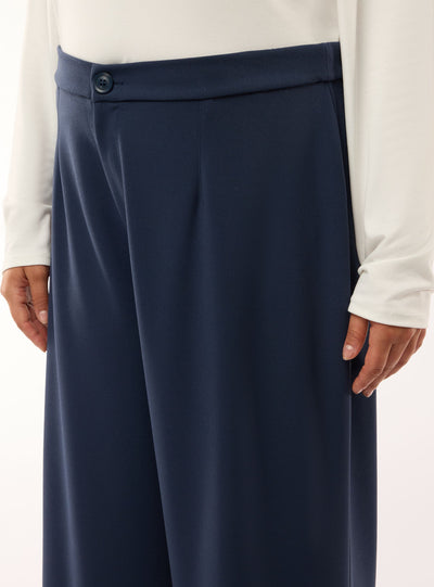 Pantaloni wide leg a tinta unita