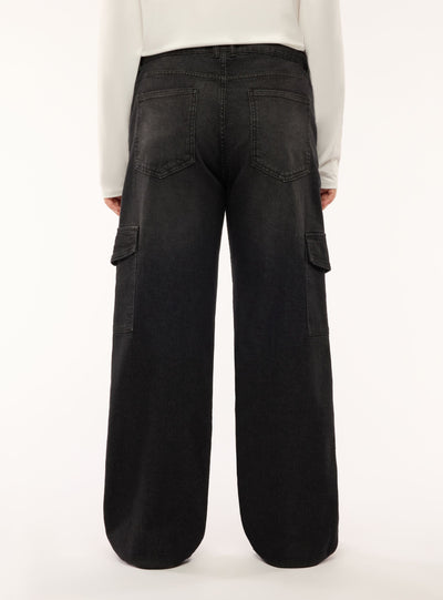 Jeans cargo a gamba ampia