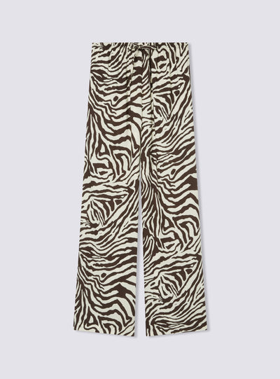 Pantaloni wide leg zebrati in viscosa
