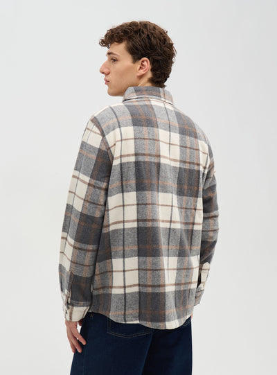 Camicia overshirt a quadri con tasche