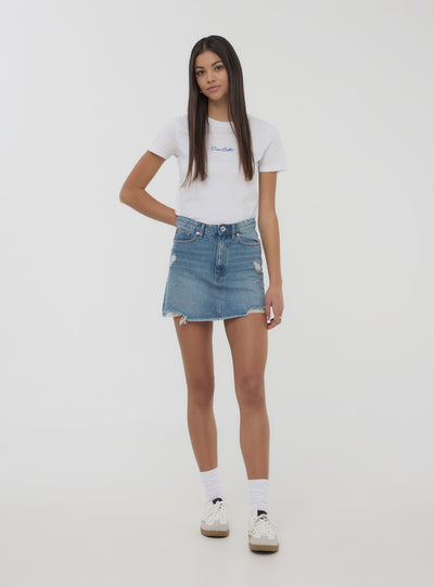 Gonna in jeans con strappi