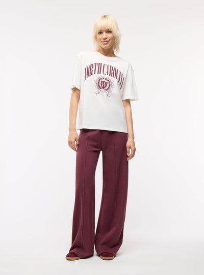 Pantaloni tuta wide leg a tinta unita