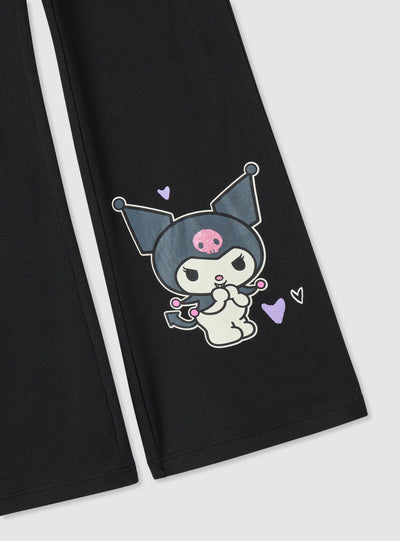 Leggings flare da bambina con stampa Kuromi® e scritta