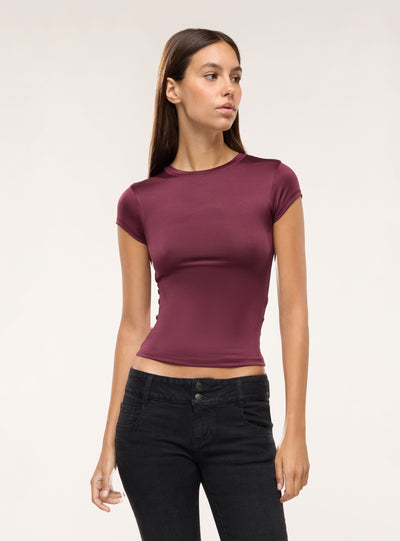 T-shirt a tinta unita a manica corta