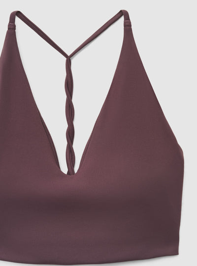 Bra top sportivo tinta unita con scollo a V