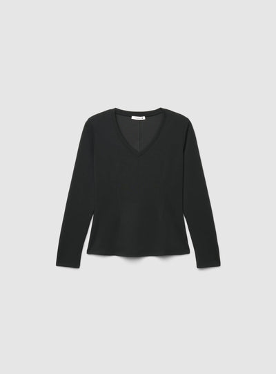 T-shirt a maniche lunghe con scollo a V