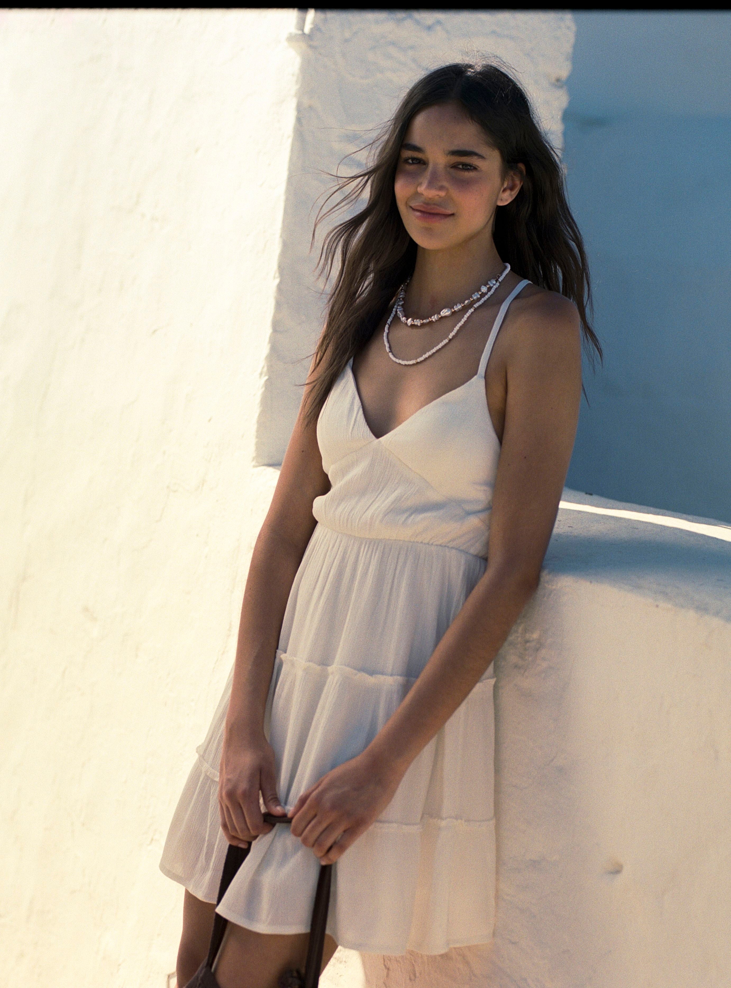 Short tiered dress with straps