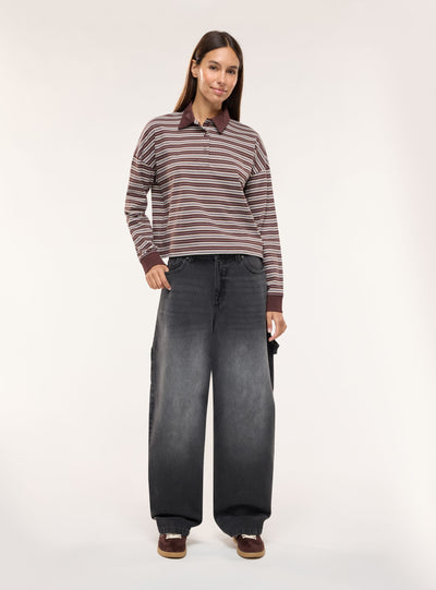 Jeans carpenter lunghi a tinta unita