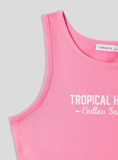 Top crop con scritta