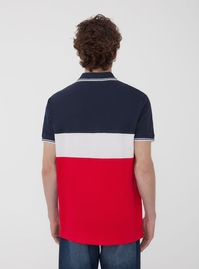 Polo in piquet block color