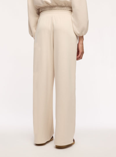 Pantaloni tuta wide leg a tinta unita