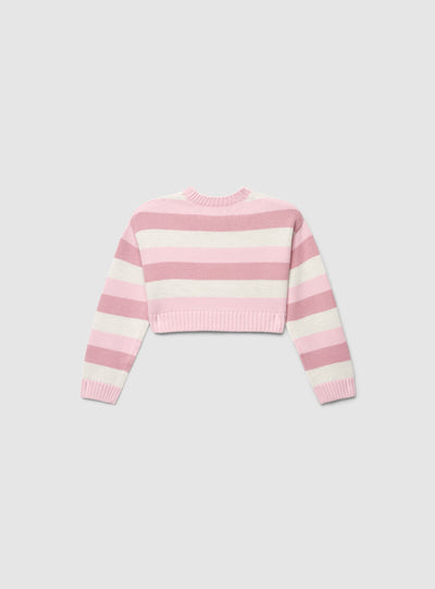 Maglia crop a righe
