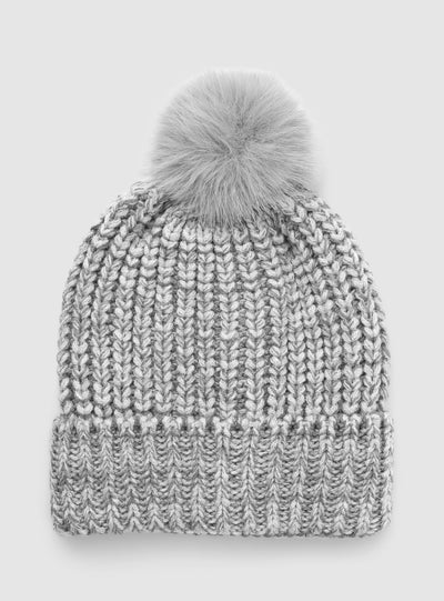 Cappellino beanie con pon pon a tinta unita