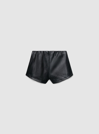 Shorts culotte effetto pelle con vita elasticizzata