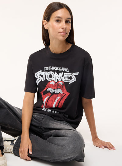 T-shirt ampia con stampa Rolling Stones
