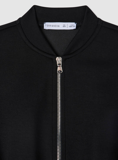 Felpa corta con zip e collo bomber
