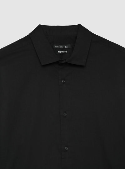 Camicia regular a maniche lunghe in popeline