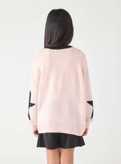 College-style jumper with V-neckline