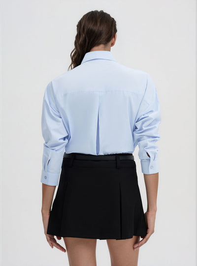 Skort a pieghe con cintura