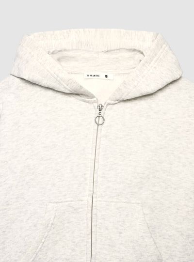 Felpa crop con cappuccio e zip