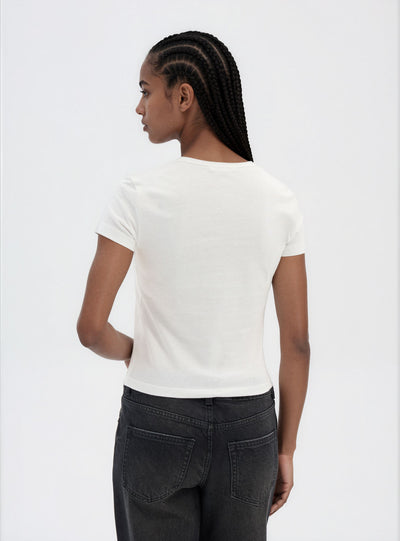 Slim fit T-shirt with gothic heart print