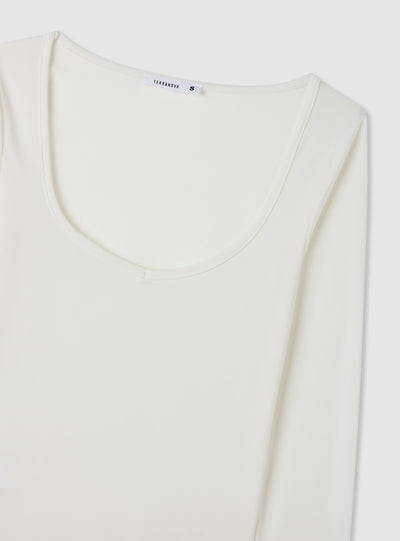 Body a maniche lunghe con scollo arrotondato