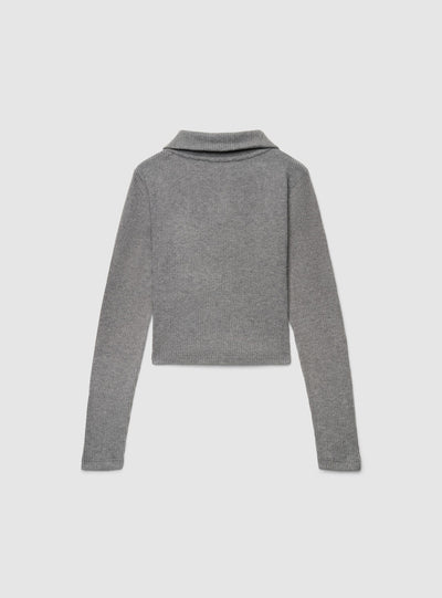 T-shirt a maniche lunghe con zip e collo