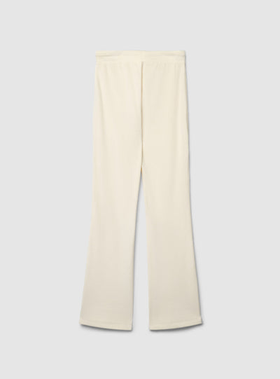 Pantaloni tuta a zampa ciniglia tinta unita