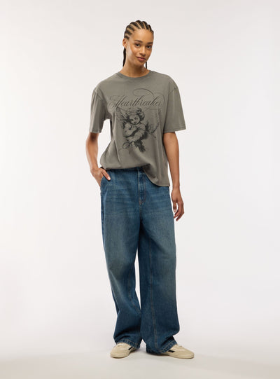 T-shirt ampia con stampa angeli