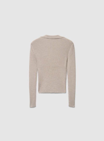 Maglia a coste con collo polo