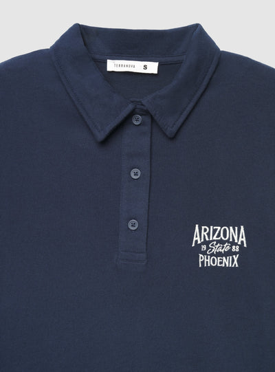 T-shirt over modello polo con ricamo college