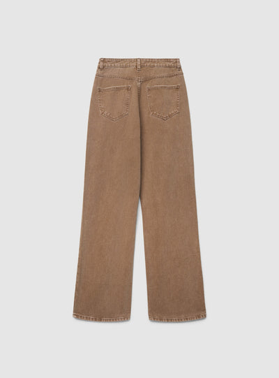 Jeans wide leg a tinta unita